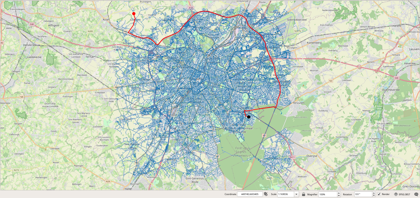 Visualization of a long trip.