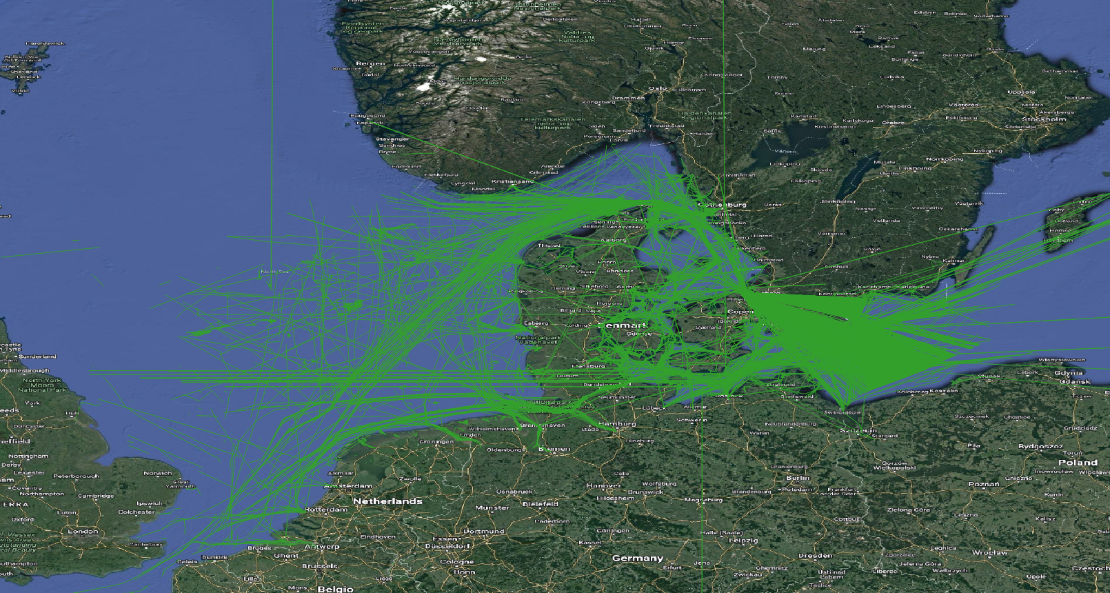 Visualizing the ship trajectories